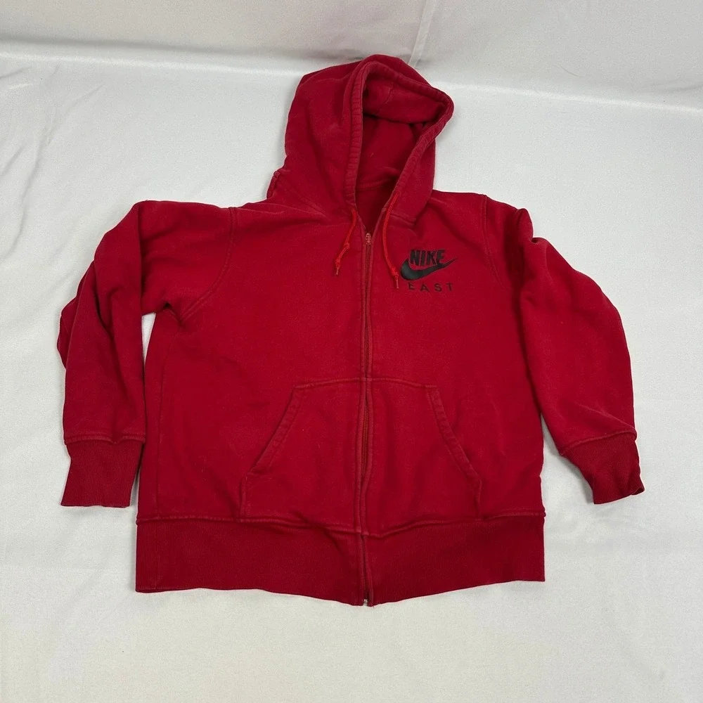 Nike Sportswear Hoodie Mens Large Red Zip Up 